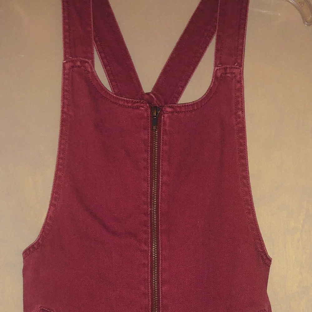 Forever 21 Overall Maroon Dress Size Small Zipper